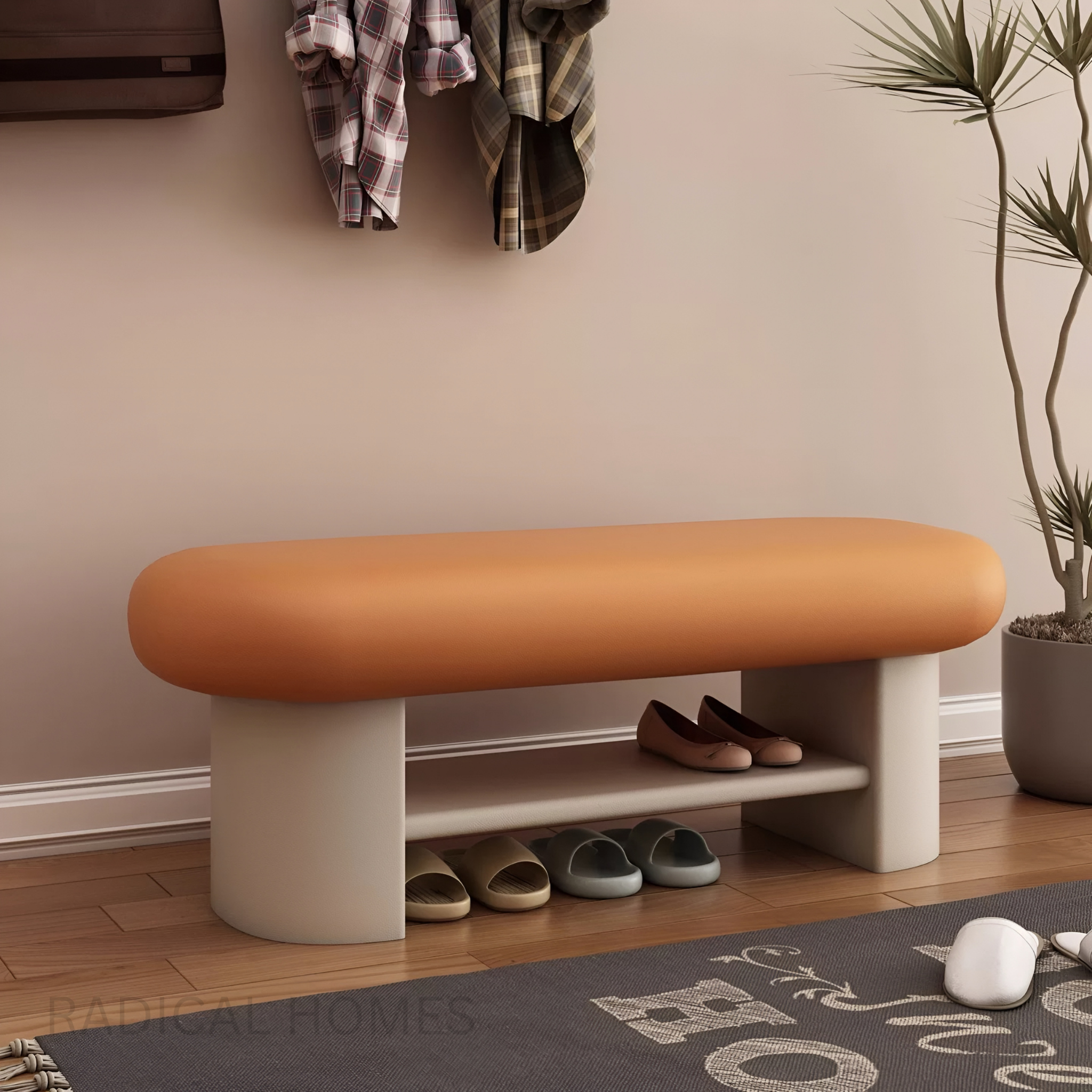 BOLLA Modern Entryway Bench With Shoe Rack – Radical Homes