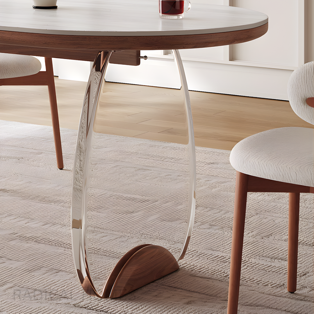 LAVENO Travertine Sintered Stone Dining Table and Chair Set