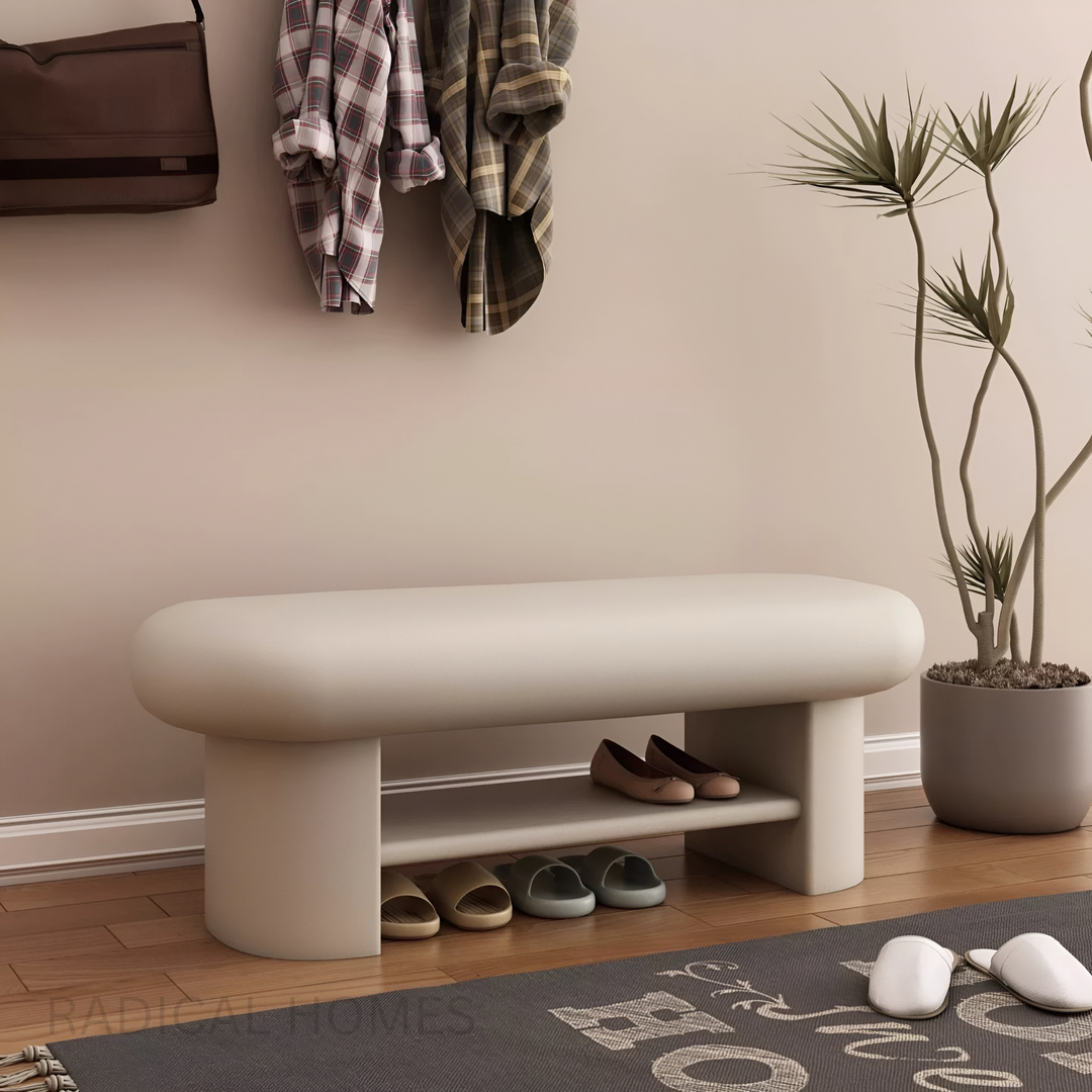 BOLLA Modern Entryway Bench With Shoe Rack