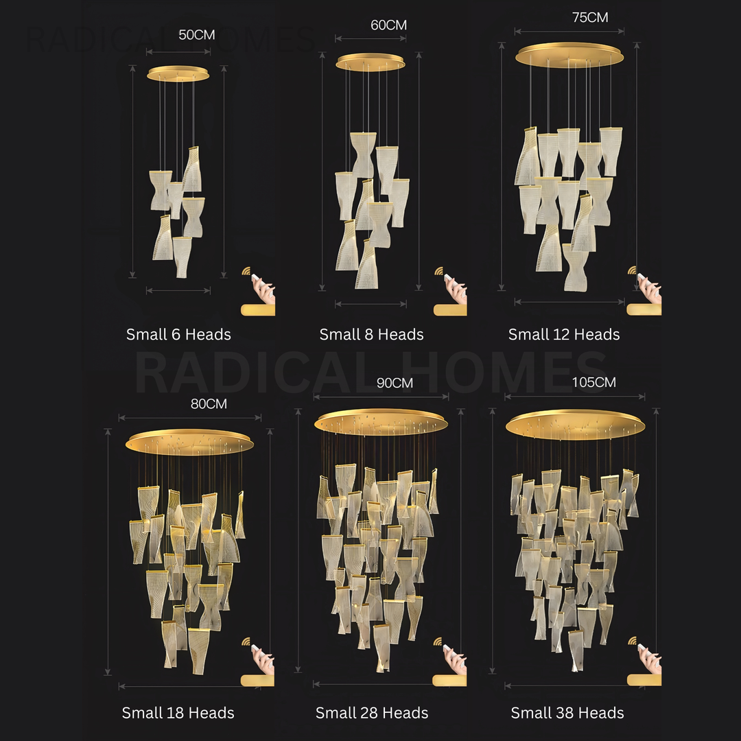 LUMIREX Modern Cascade Pendant Chandelier - Radical Homes Singapore