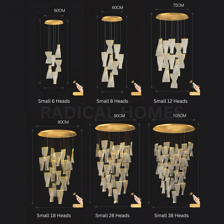 LUMIREX Modern Cascade Pendant Chandelier - Radical Homes Singapore