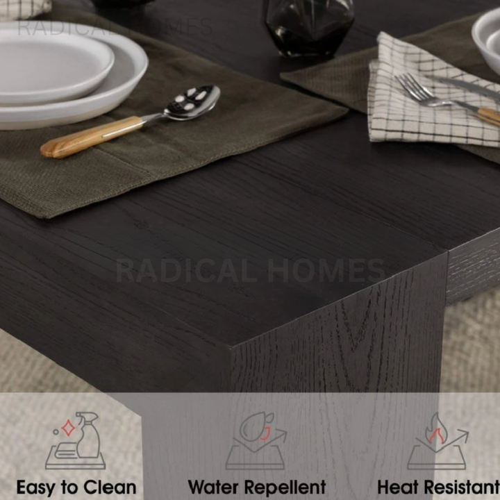 KADEN Modern Solid Wood Extendable Dining Table