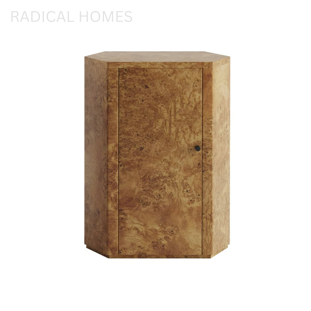 LARINO Mappa Burl Bedside Table - Radical Homes Singapore