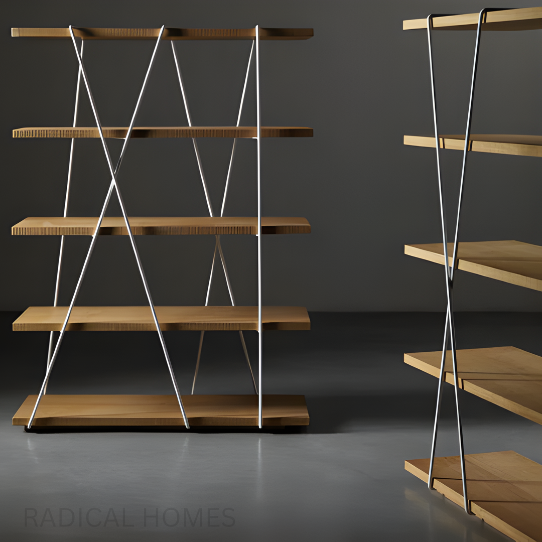 BANI Modern Industrial Solid Wood Display Shelf