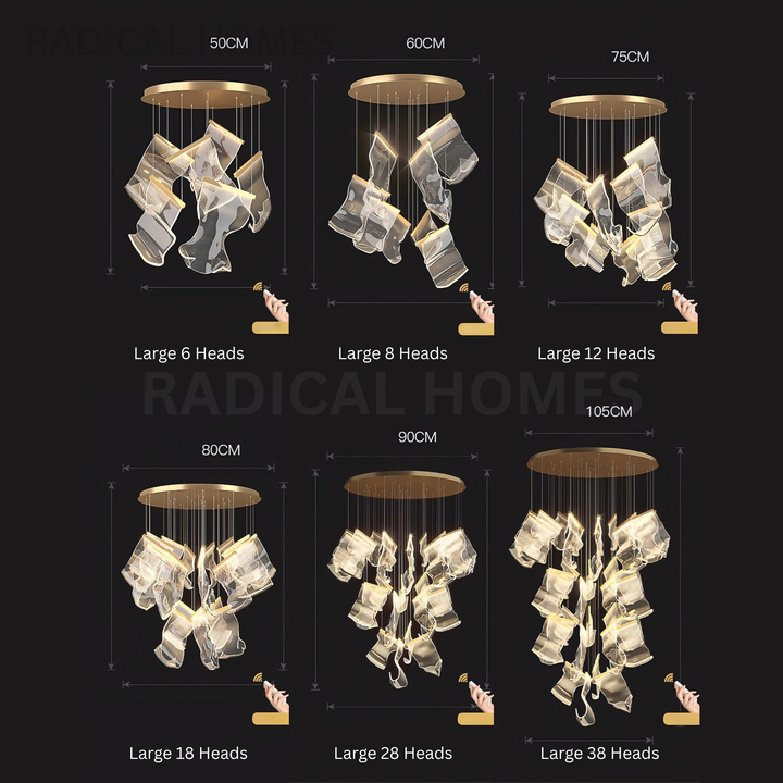 LUMIREX Modern Cascade Pendant Chandelier - Radical Homes Singapore