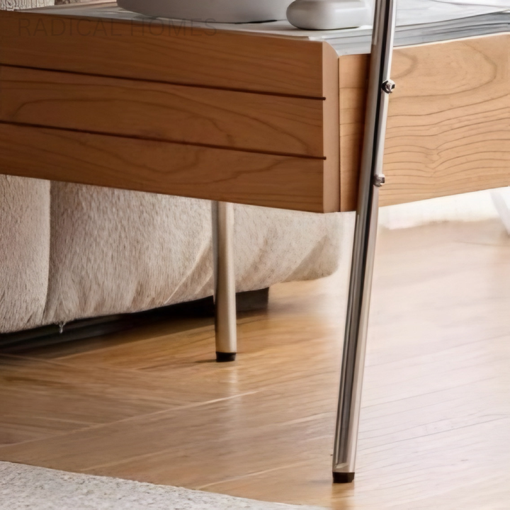 KURATE Modern Solid Wood Bedside Table