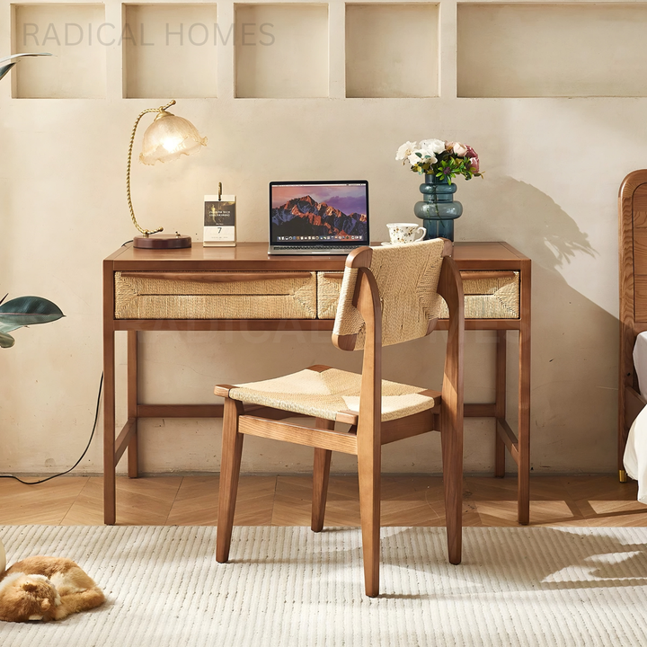 REVELLE Nordic Rattan Study Table
