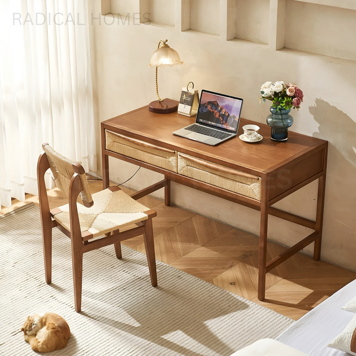 REVELLE Nordic Rattan Study Table