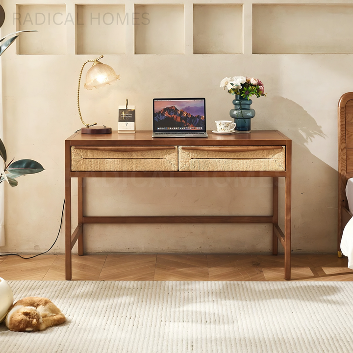 REVELLE Nordic Rattan Study Table