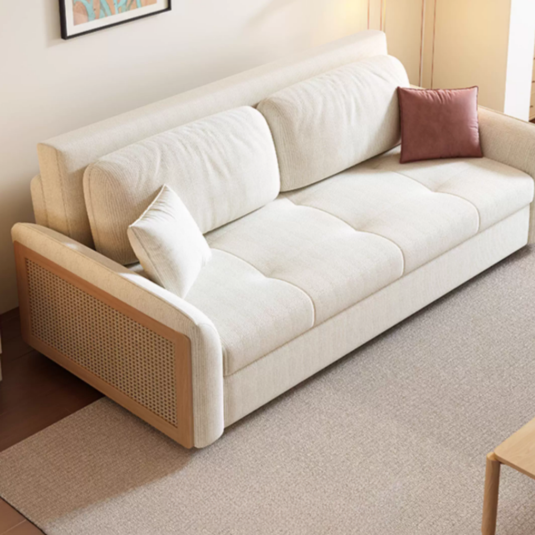 LORA Modern Rattan Storage Sofa Bed