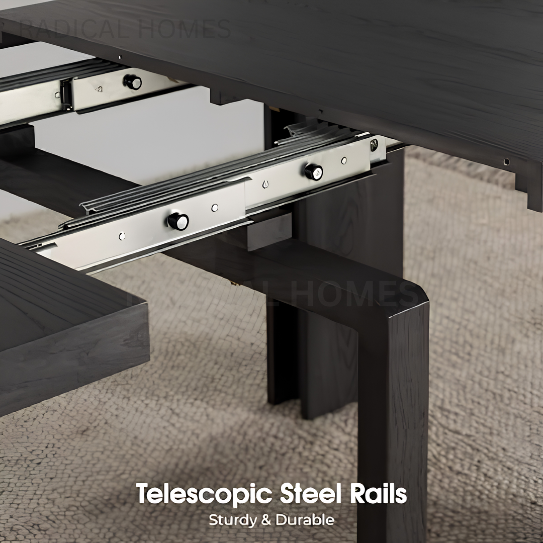 KADEN Modern Solid Wood Extendable Dining Table