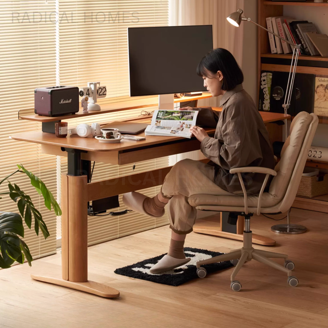 ARK Modern Solid Wood Adjustable Study Table - Radical Homes Singapore