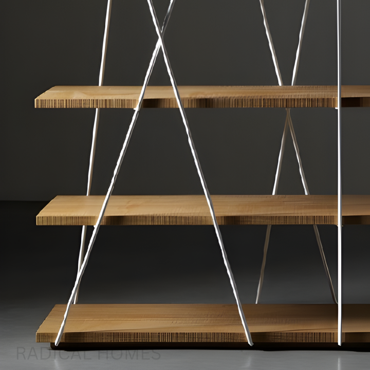 BANI Modern Industrial Solid Wood Display Shelf