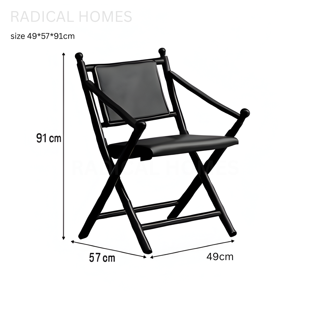 LATENO Modern Leather Folding Study Chair - Radical Homes Singapore
