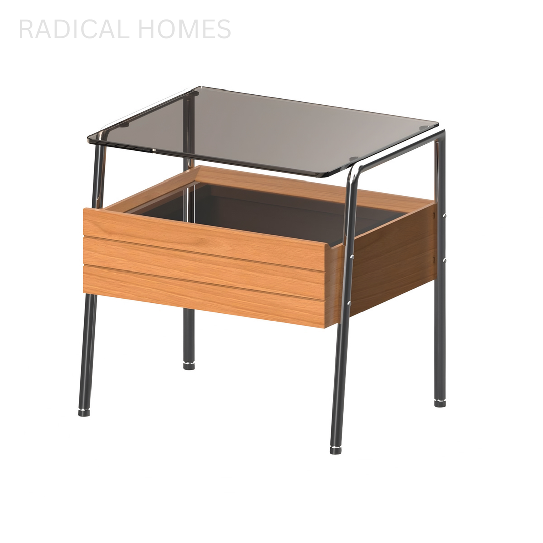 KURATE Modern Solid Wood Bedside Table