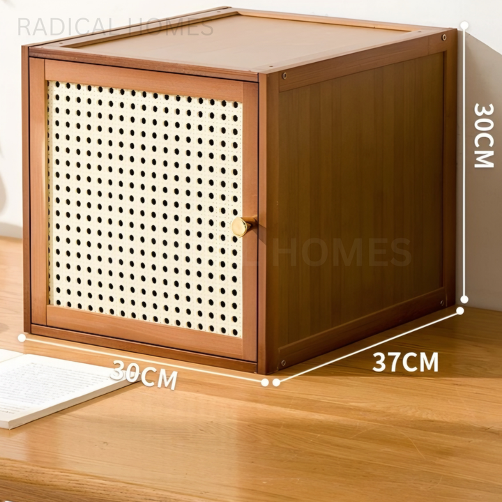 JANGEE Rustic Rattan Display Cabinet - Radical Homes Singapore