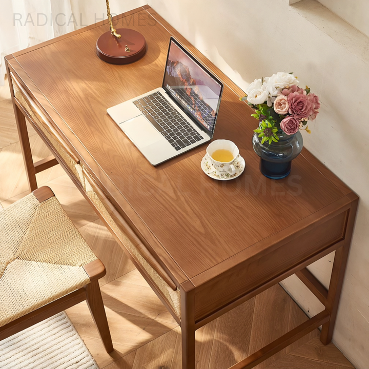 REVELLE Nordic Rattan Study Table