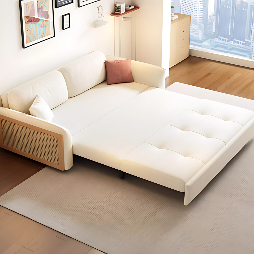 LORA Modern Rattan Storage Sofa Bed