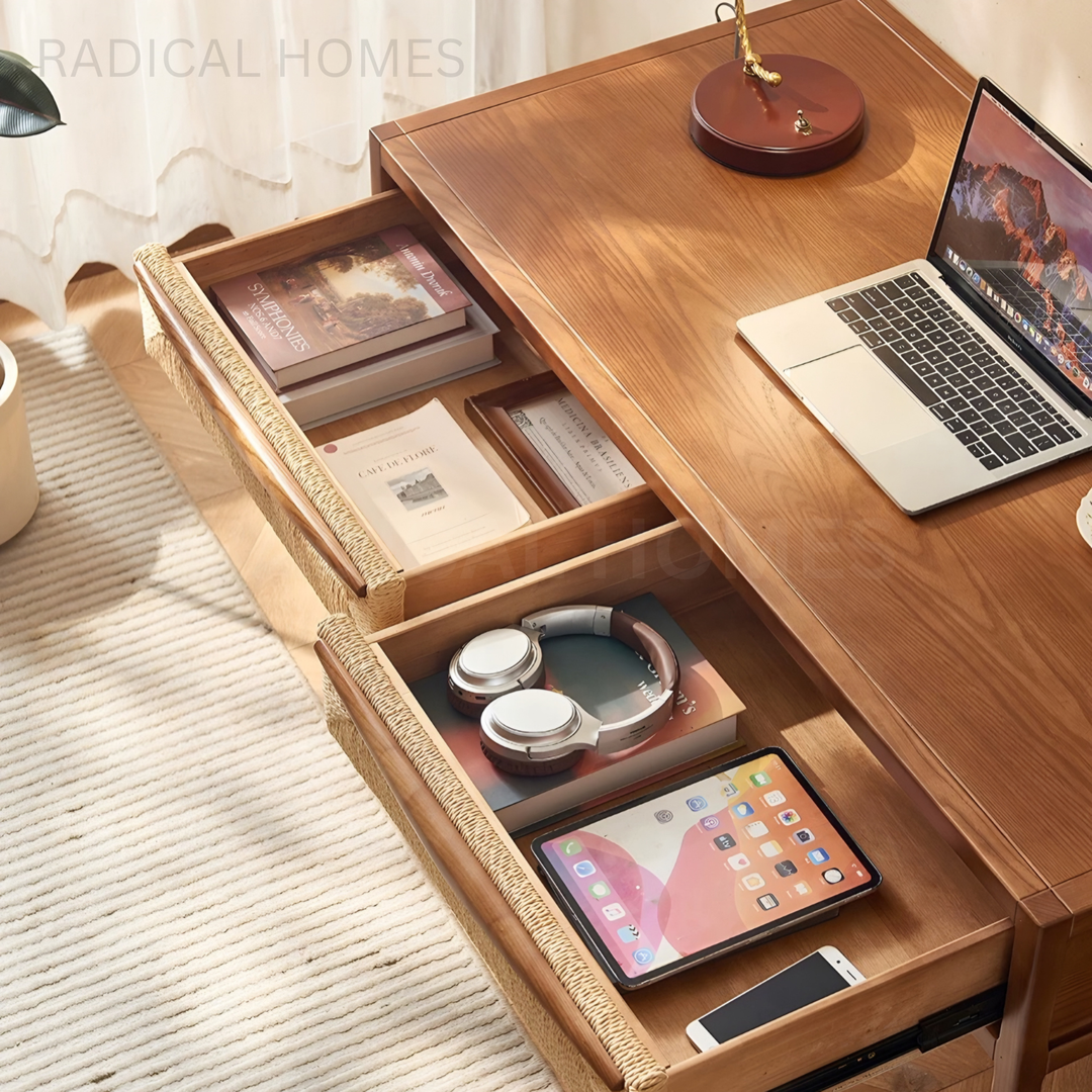 REVELLE Nordic Rattan Study Table
