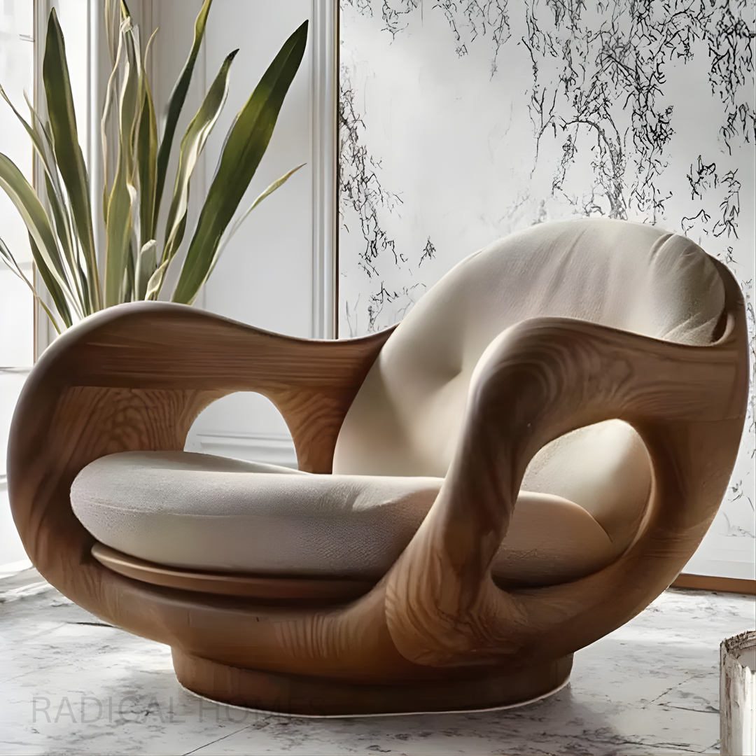 NORDILO Solid Wood Lounge Chair