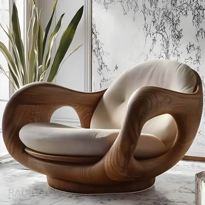 NORDILO Solid Wood Lounge Chair