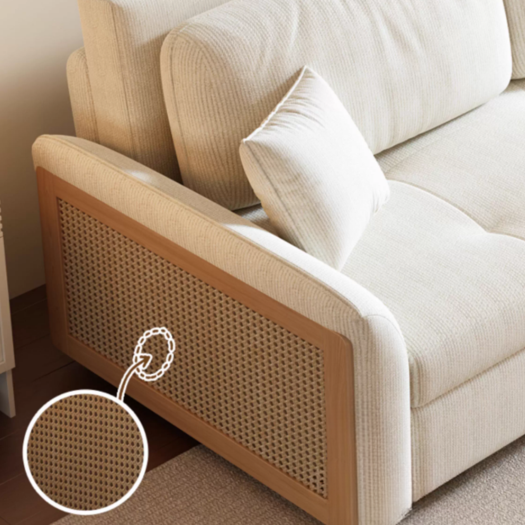 LORA Modern Rattan Storage Sofa Bed