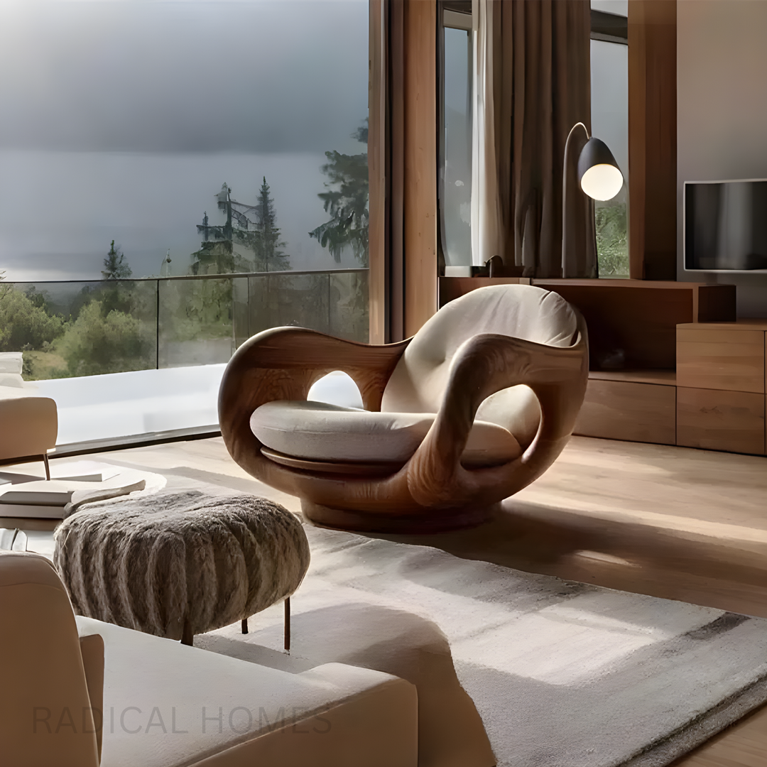 NORDILO Solid Wood Lounge Chair