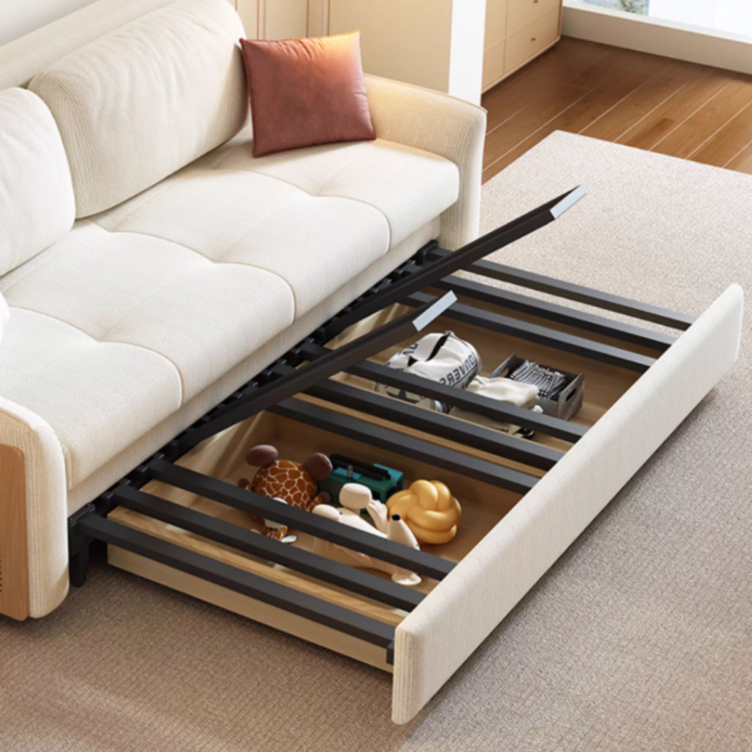 LORA Modern Rattan Storage Sofa Bed
