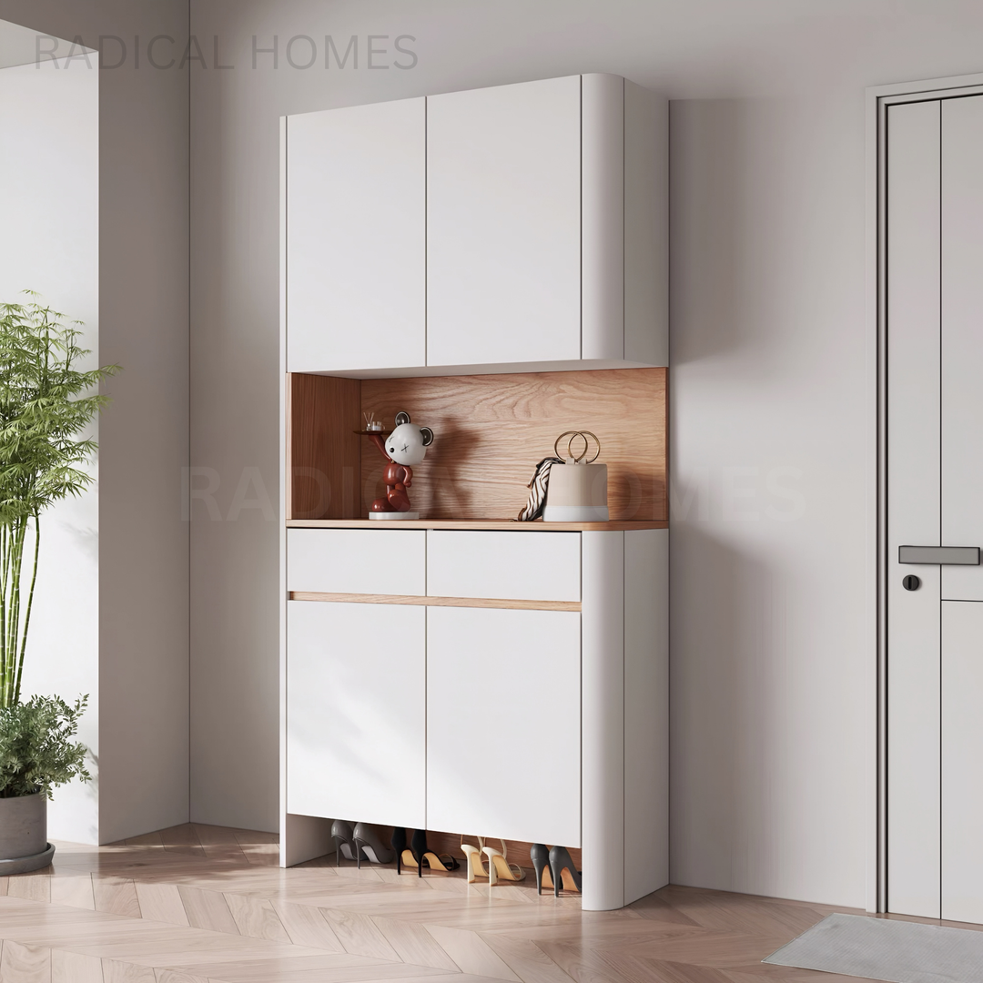 MCKEE Japandi Full Height Shoe Cabinet - Radical Homes Singapore