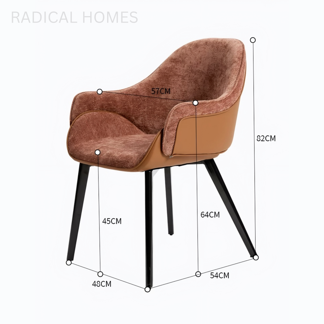 VERANO Modern Fabric Dining Armchair