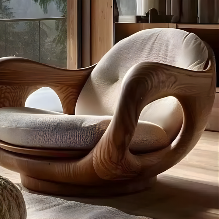 NORDILO Solid Wood Lounge Chair