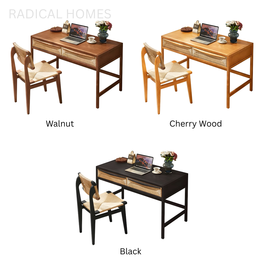 REVELLE Nordic Rattan Study Table