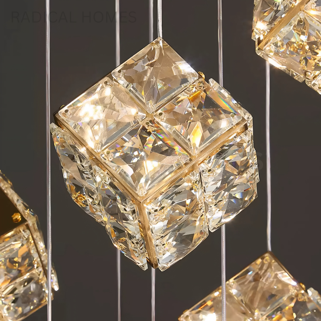 VELTARO Modern Crystal Staircase Chandelier - Radical Homes Singapore