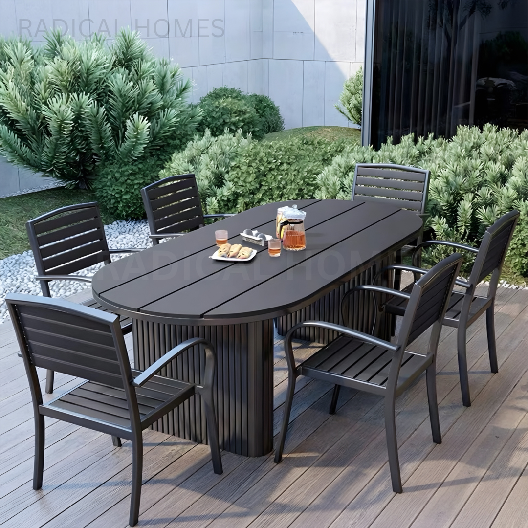ODEAL Modern Outdoor Sintered Stone Dining Table