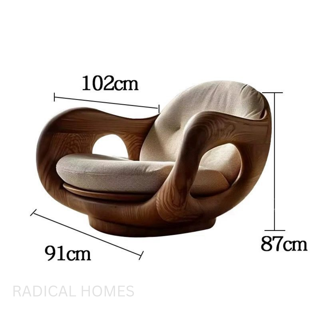 NORDILO Solid Wood Lounge Chair