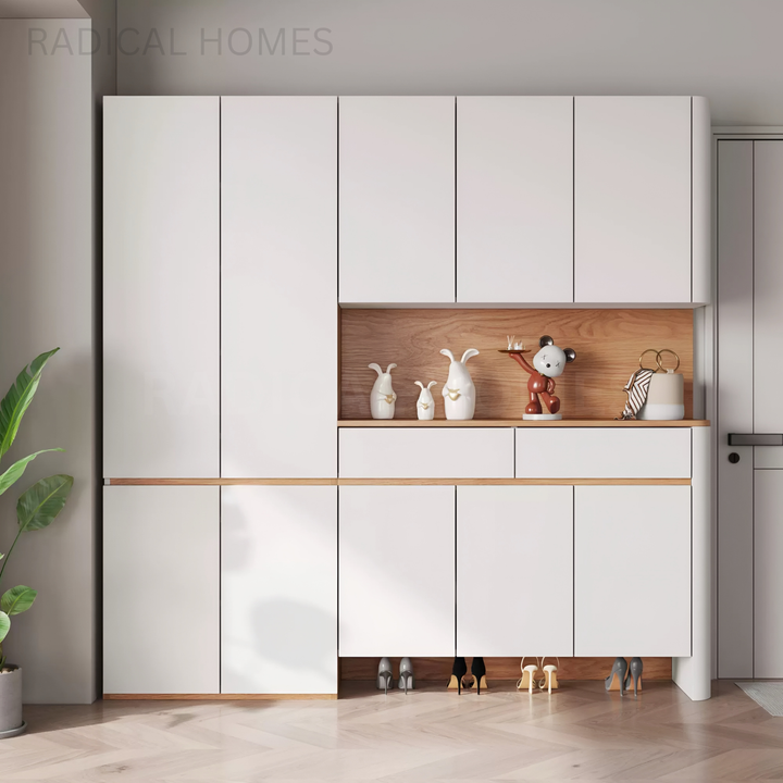MCKEE Japandi Full Height Shoe Cabinet - Radical Homes Singapore