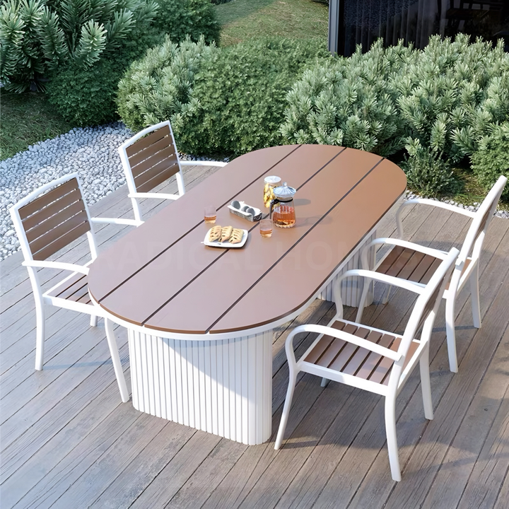 ODEAL Modern Outdoor Sintered Stone Dining Table