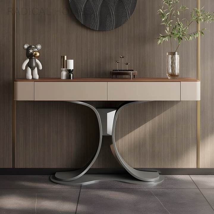 ALVARO Modern Saddle Leather Console Table