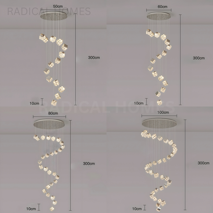 VELTARO Modern Crystal Staircase Chandelier - Radical Homes Singapore