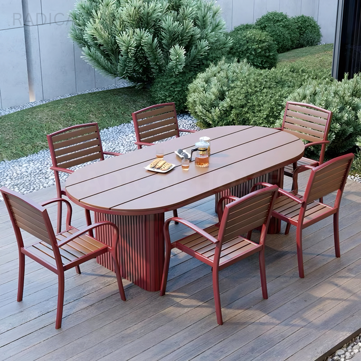 ODEAL Modern Outdoor Sintered Stone Dining Table