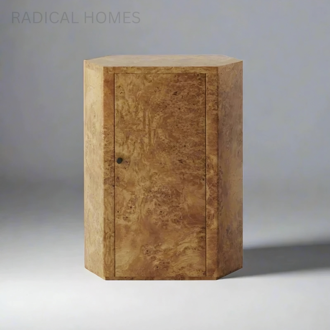 LARINO Mappa Burl Bedside Table - Radical Homes Singapore