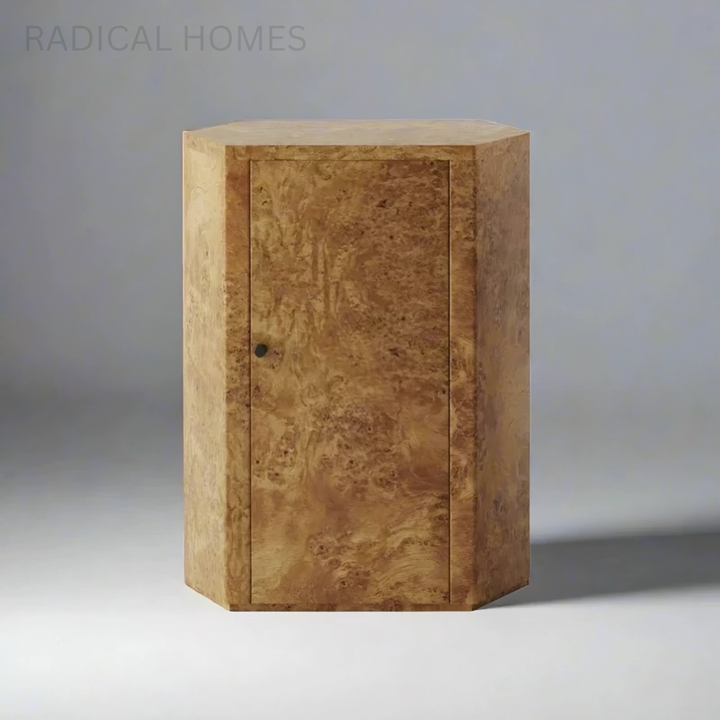 LARINO Mappa Burl Bedside Table - Radical Homes Singapore