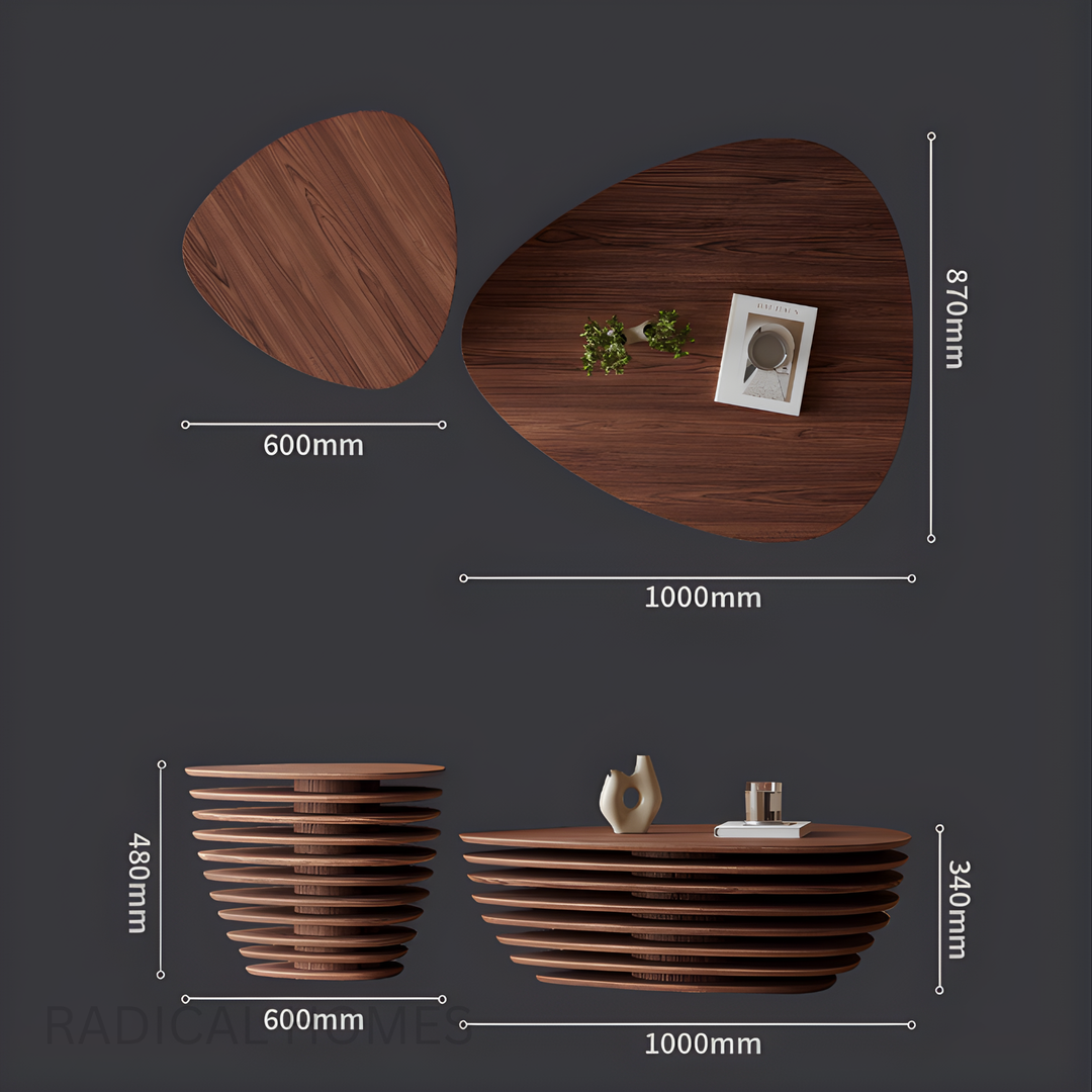 PRATO Sculptural Wooden Coffee Tables