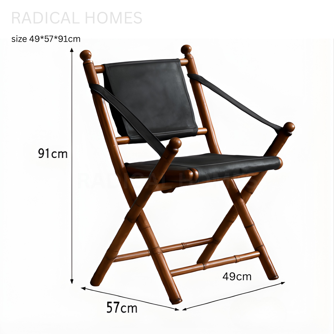 LATENO Modern Leather Folding Study Chair - Radical Homes Singapore