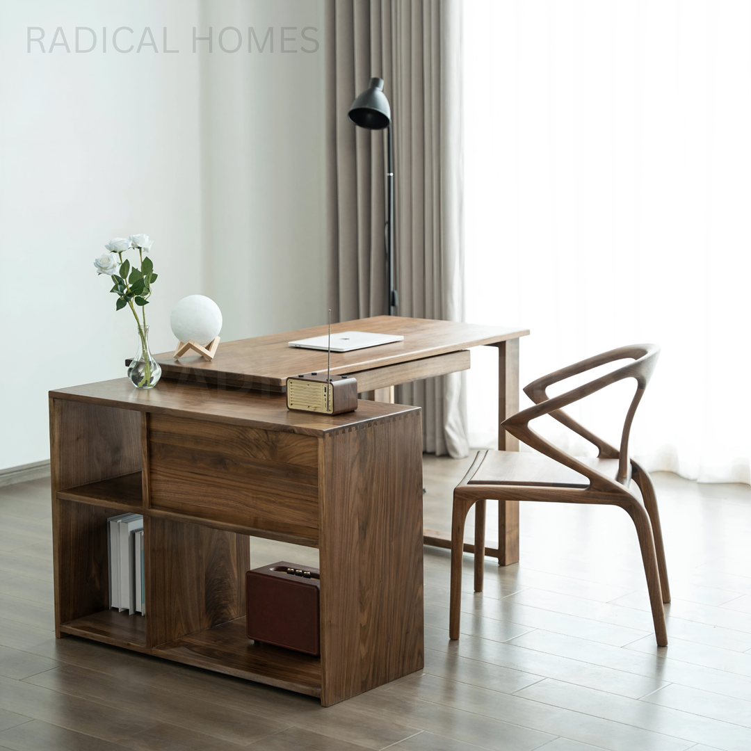 HENDRIX Modern Walnut Wood Study Table
