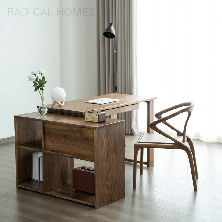 HENDRIX Modern Walnut Wood Study Table
