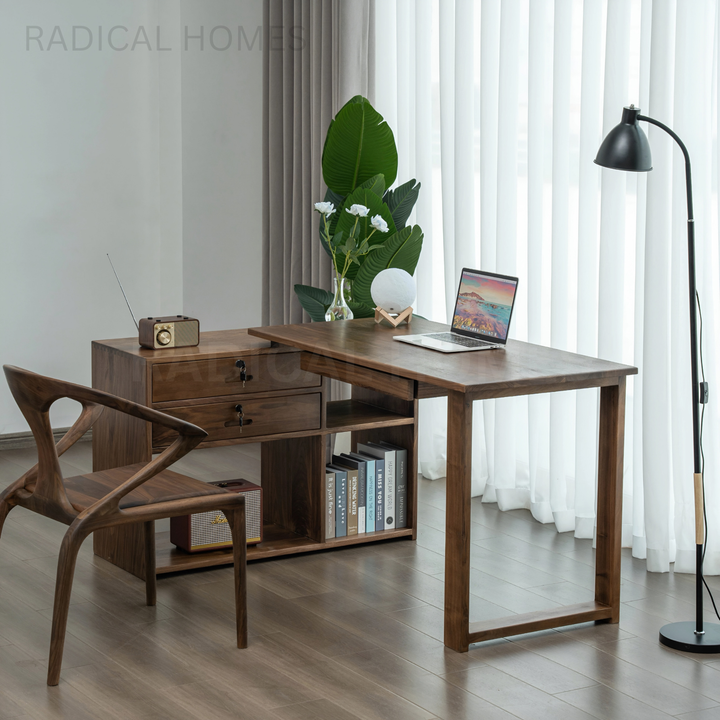 HENDRIX Modern Walnut Wood Study Table
