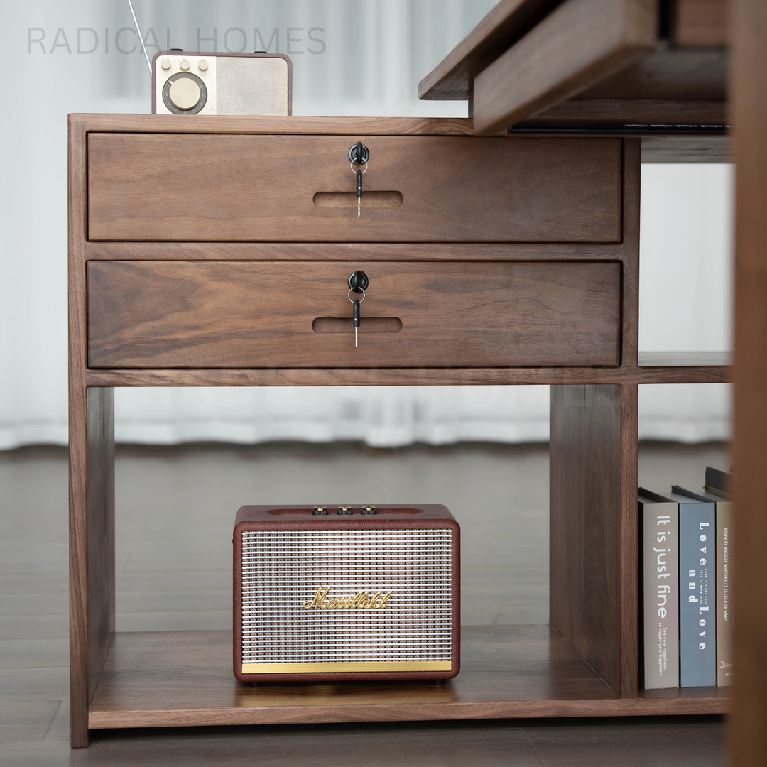 HENDRIX Modern Walnut Wood Study Table