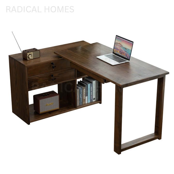 HENDRIX Modern Walnut Wood Study Table