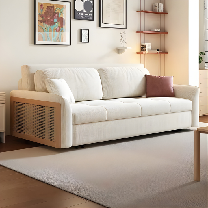 LORA Modern Rattan Storage Sofa Bed